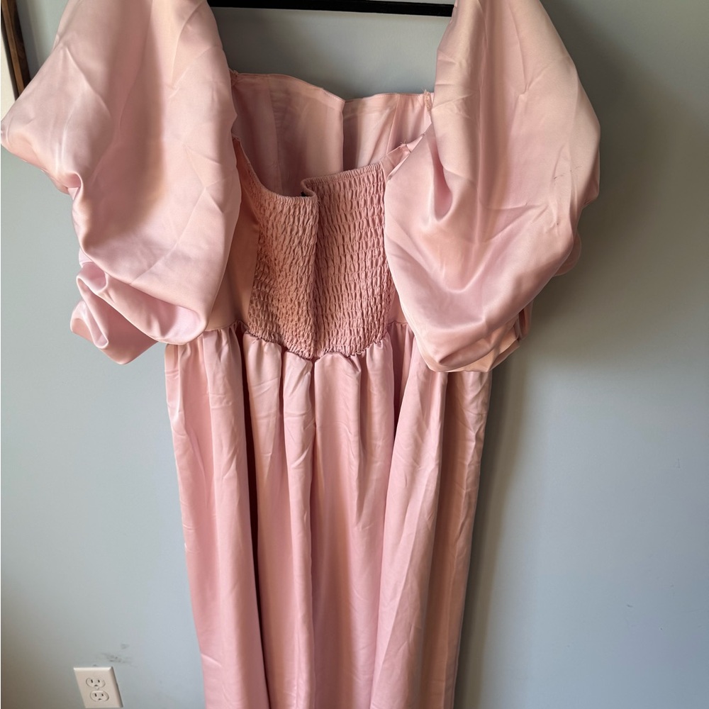 Eloquii Pink Puff Sleeve Dress - Picture 2 of 4